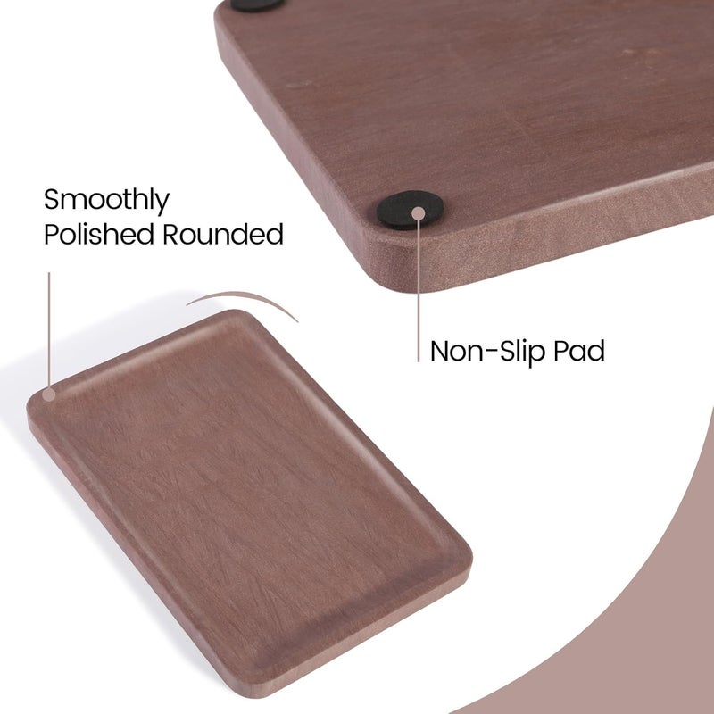 karibiber Marble Vanity Tray, 11.8in Sandstone Bathroom Kitchen Tray for Countertop, Decorative Dresser Organizer, Perfume Storage, Jewelry Holder, Brown Stone Gift for Man - Image 2